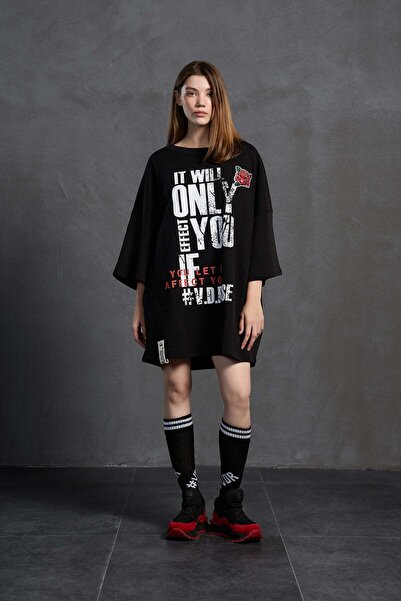 #vdr viadellerose Siyah Oversize Sweatshirt 18215