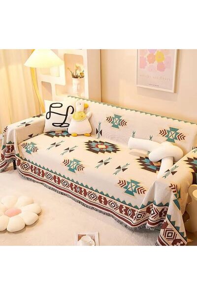 GENERAL غطاء أريكة قابل للعكس مقاس 180 * 260 سم لأريكة بثلاثة مقاعد، تصميم عص...