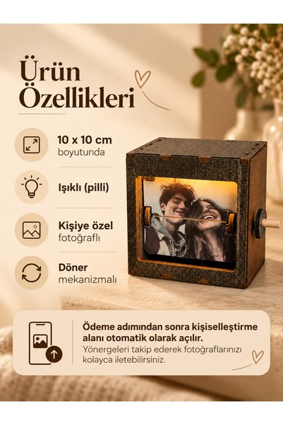 Dukkanka Kişiye Özel Işıklı Fotoğraflı Anı Kutusu - 10 Fotoğrafı Memory Box