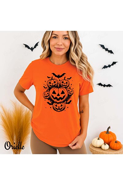 Orielle Tricou cu croială lejeră, cu dovleac de Halloween