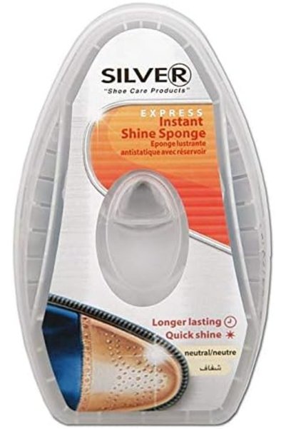 Silver Leather Shoe Polishing Cleaning And Care Sponge Natural Storage