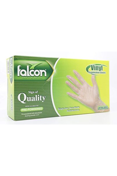 Falcon Vinyl gloves Extra large XL 100 units pre powdered