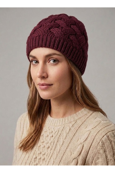 STELLA VESTİNO Double Layer Thick Knit Beanie - Soft Textured Winter Knit Beanie