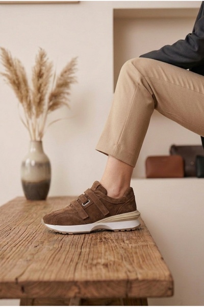 TREND Kadın Günlük Hakiki Deri Sneaker Kaydırmaz Taban Esnek Rahat Ortopedik Spor Ayakkabı