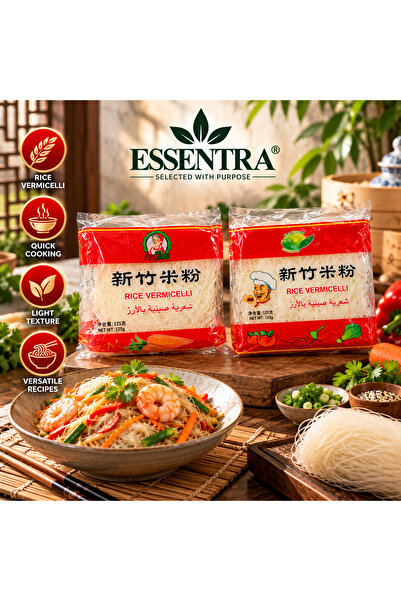Essentra Home Rice Vermicelli İnce Pirinç Eriştesi 125 g × 2 – Toplam 250 g İ...