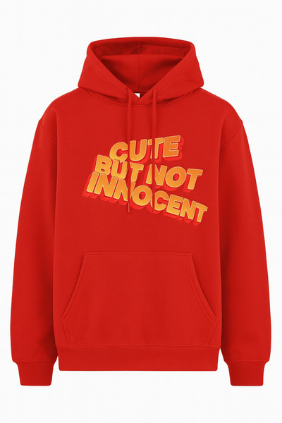 JANTIL MODA Unisex Oversize Φούτερ με κουκούλα και στάμπα, με 3 κλωστές, τσέπ...