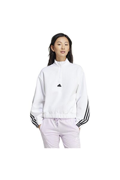 adidas Γυναικείο Φούτερ Future Icons με 3 Ρίγες και Φερμουάρ 1/4, Μέγεθος L