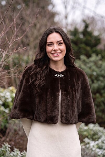 Elegance Scarf Γούνινο μπολερό πολυτελείας με καρφίτσα, νυφικό μπολερό, νυφικ...