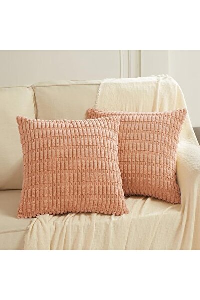 Fancy Homi عبوتان من أغطية الوسائد الزخرفية باللون الأزرق الترابي مقاس 18×18 ...
