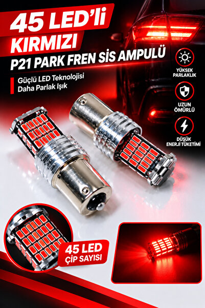 Genel Markalar Oto Led Fren ve Arka Sis Ampulü Kırmızı - BA15S 1156 P21W 93 T...