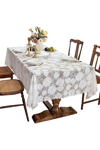Yelajoy ALMEKAQUZ New Lace Tablecloth Tea Table Top Premium Light Luxury Stud...