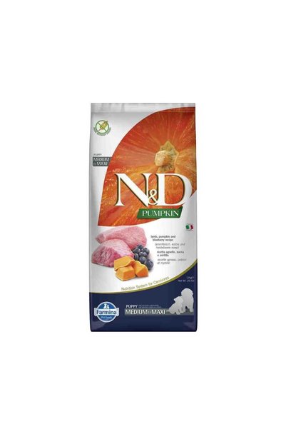 N&D Nd Pumpkin Medium Maxi Puppy 12kg Tahılsız Kuzu Bal Kabağı Ve Yaban Mersi...