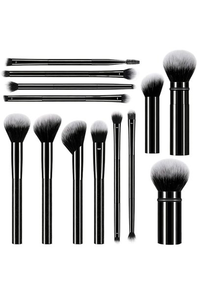 Novax 13 Pcs Makeup Brush Set, Black Design Kabuki Makeup Brushes, Contour Br...