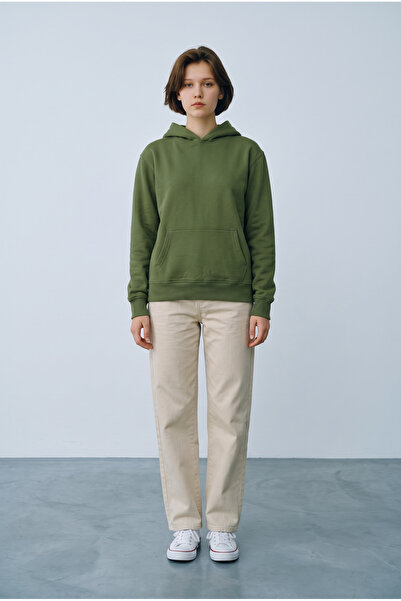 Kadın Regular Fit Kapüşonlu Sweatshirt