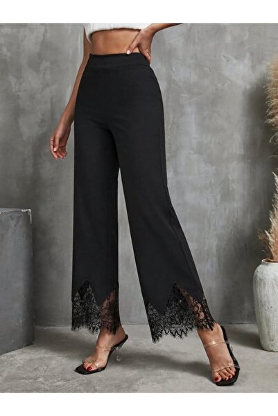 bysocafashion Women's High Waist Diver Pants with Ruffled Hem
