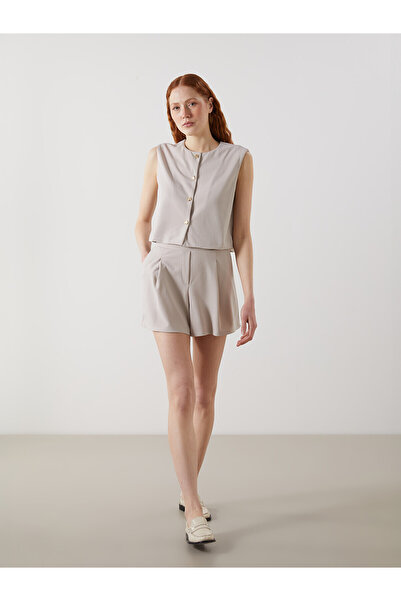 LC Waikiki Two Mt Shop Quality Lcw Vision Gray Elastic Waist Crepe Women's Pl...