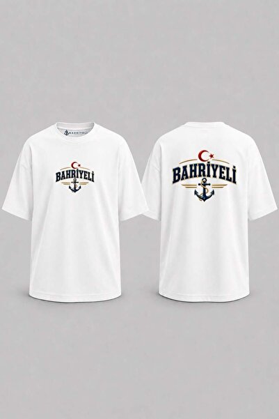 Bahriyeli Collection Υπερμεγέθη μπλουζάκι Unisex με σχέδιο Ναυτικού Φεγγαριού...