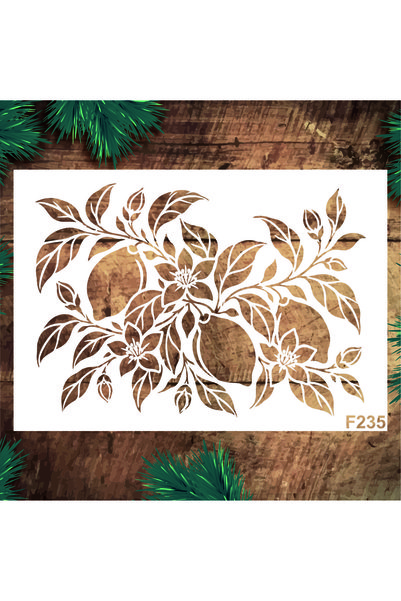 Stencil tasarım Stencil Tasarım F235 Limon- Dekoratif Duvar, Eşya, kumaş Boya...