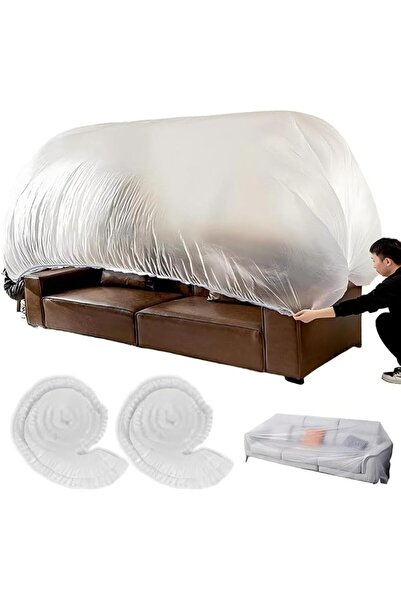 GENERAL 2 Pieces Furniture Dust Covers with Elastic, Extra Large Clear Furnit...