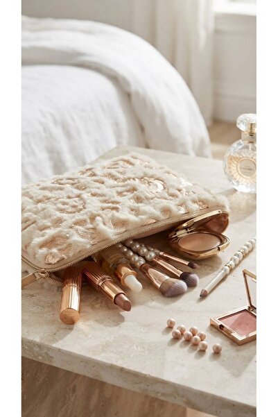 viberia Plush Furry Pen Holder and Makeup Bag Multi-Purpose Organizer Bag wit...