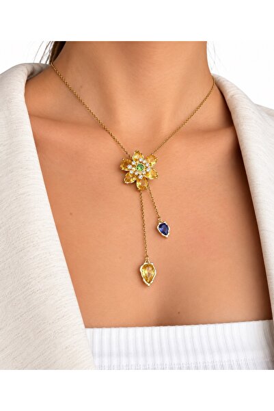 Ressia Yellow Idylila Flower Cutout Y Necklace