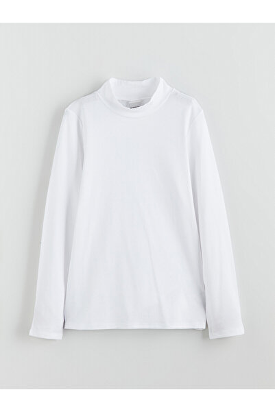 LC Waikiki Alita City Lcw Kids White Half Turtleneck Girls' T-Shirt with a Di...