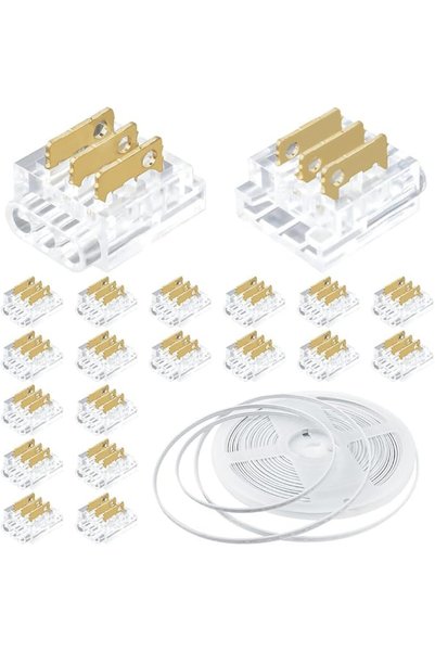 AZONEE طقم شريط إضاءة LED بثلاثة دبابيس 8 مم للاستخدام مرة واحدة - 20 قطعة من...