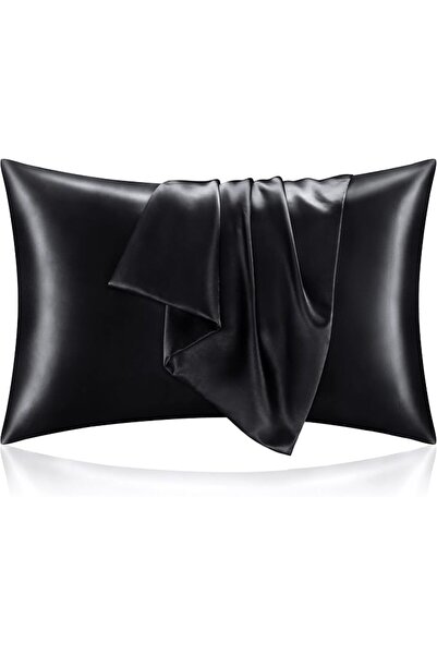 BEDELITE Satin Pillowcase with Zipper 2 Pack, White Pillow Cases Standard Siz...
