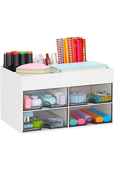 Yelajoy Desktop Organizer with Drawer, Accessories Stationary Organizer Desk ...