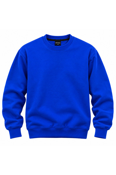 Generic Brand Unisex 3 Threaded Threaded Basic Crew Neck Oversize Sweatshirt