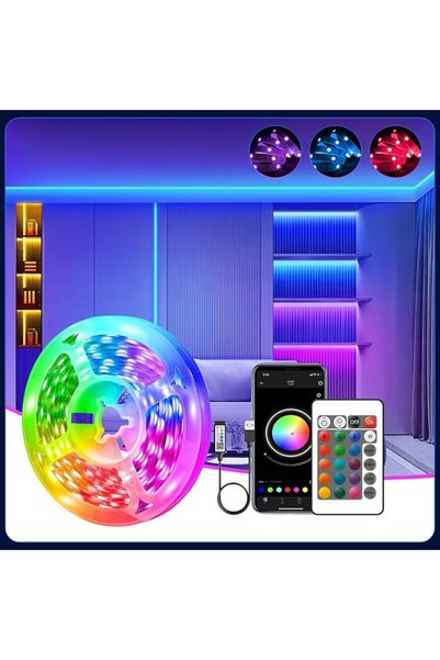 GENERAL شريط إضاءة LED ذكي يعمل بالبلوتوث كإضاءة خلفية للتلفزيون بمنفذ USB لت...