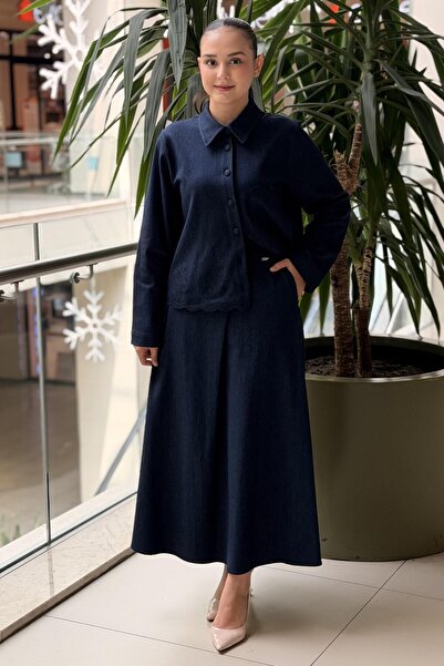 MISS DALIDA Missdalida Bell Cut Denim Skirt