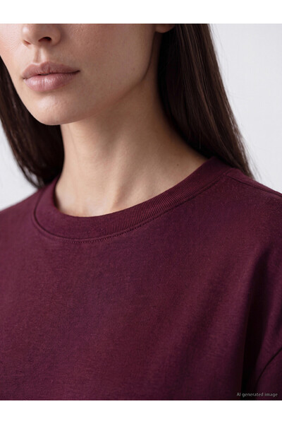 LC Waikiki Mürdüm Soft Touch Women's Sweatshirt Tunic