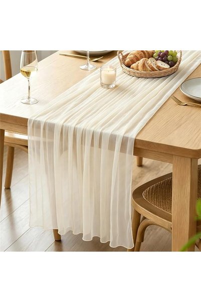 GENERAL Cheesecloth Table Runner, Table Runner Decoration，Soft Crinkled Boho ...