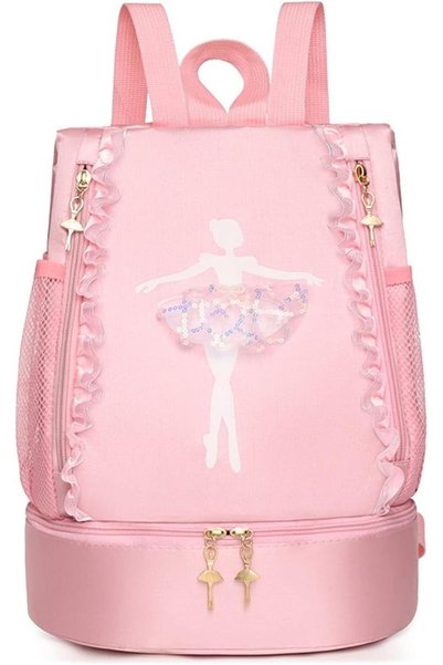 JOYZZZ Ballet Dance Backpack, Waterproof Dance Bag with Separate Shoe Compart...