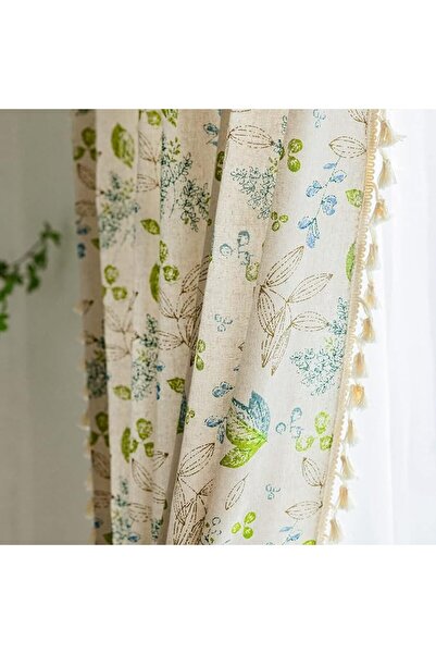 GENERAL ستائر بوهو جاكار من ENJOYBRIDAL بطول 63 بوصة، لوحتين، ستائر زرقاء بنق...