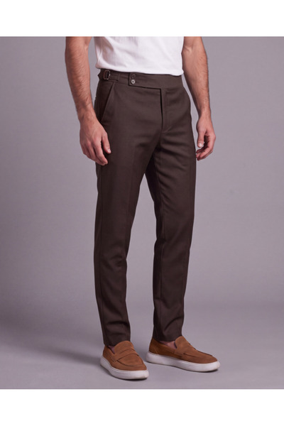 modaserdem Men's buckle-detailed fabric trousers