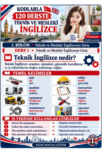 Enine Boyuna Eğitim Technical and Professional English with Codes 120 Courses