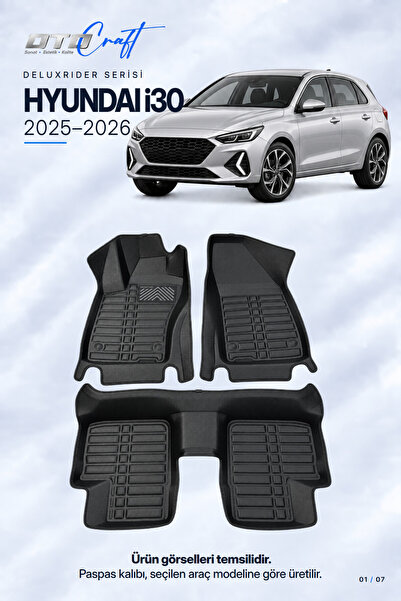 OTOCRAFT Hyundai i30 (2025-2026) Araca Özel DeluxRider Lüks Havuzlu Paspas Ta...