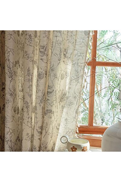 GENERAL ستائر بوهو جاكار من ENJOYBRIDAL بطول 63 بوصة، لوحتين، ستائر زرقاء بنق...