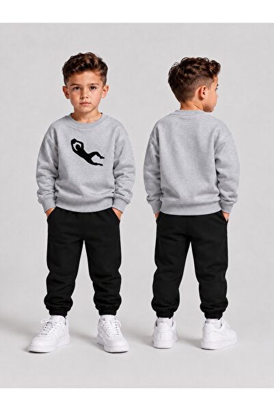 LORVEX Boys' Crew Neck Sweatshirt Tracksuit Set 2-Piece Printed Top and Botto...