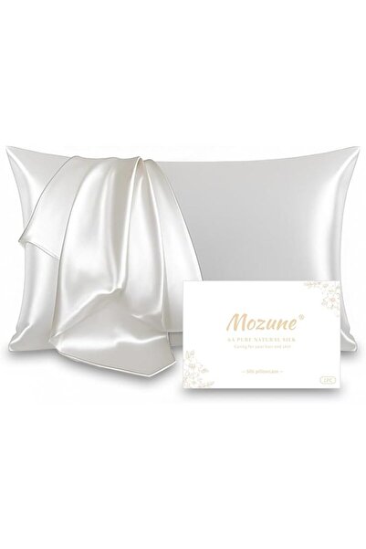 Mozune 100% Double-Sided Silk Pillowcase, 22 Momme, 6A, Washable, Hidden Zipp...