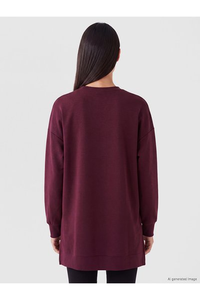 LC Waikiki Mürdüm Soft Touch Women's Sweatshirt Tunic