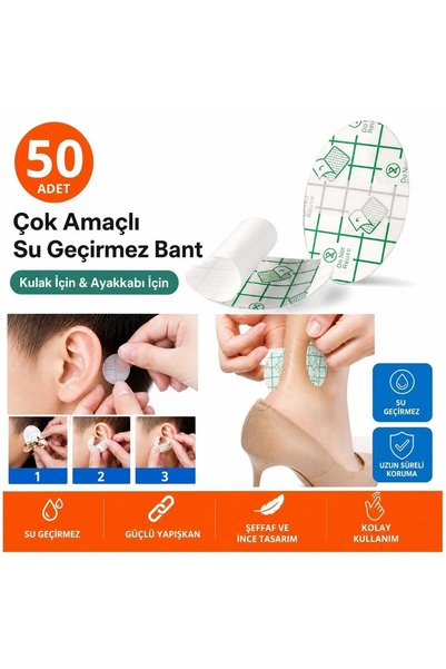 Özasya AVM 50 Adet Su Geçirmez Kulak Bandı ve Ayakkabı Vurma Önleyici Bant Seti