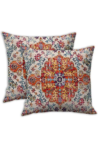 GENERAL Boho Square Cushion Covers 45×45cm for Sofa,Linen,Set of 4