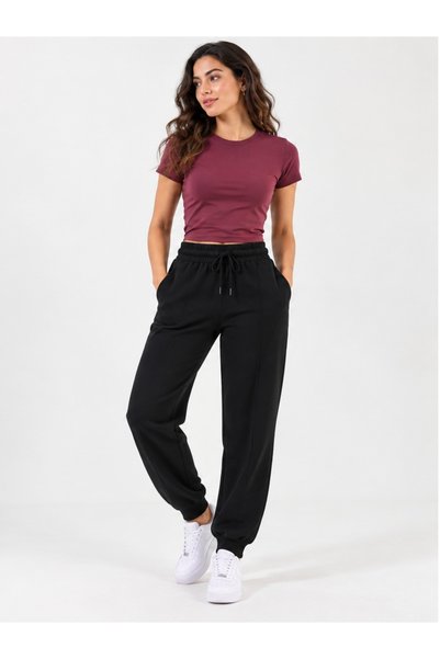 Generic Brand Unisex Jogger Sweatpants with Front Stitching Detail, Lace-Up Waistband, and Elastic Cuffs