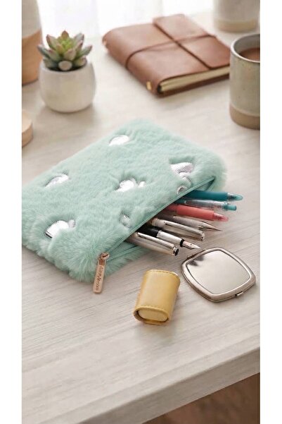 viberia Plush Furry Pen Holder and Makeup Bag Multi-Purpose Organizer Bag wit...