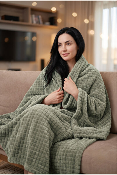 Otelonia Supersoft Wellsoft TV Battaniyesi Pötikare 100x170cm - Yeşil