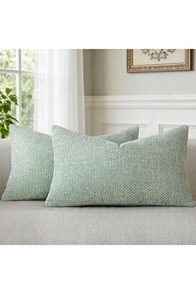 a moment Off White Chenille Cushion Cover Throw Pillow Covers 30 x 50 CM Pack...