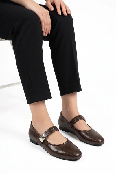 Moda Pie Boris Women's Scarf Buckle Babet Brown Croka